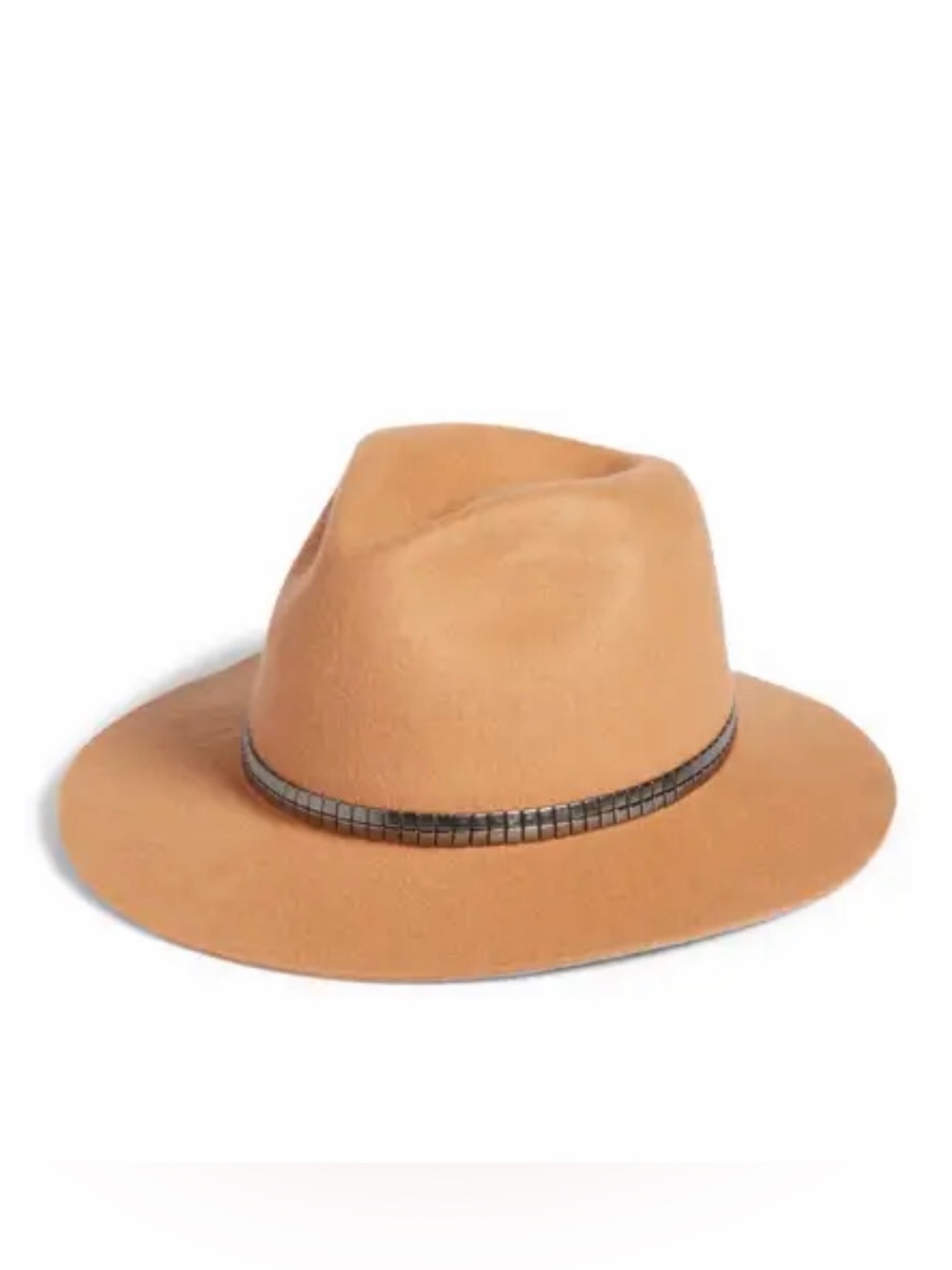 New Treasure & Bond Women’s Tan / Camel Studded Fedora Hat